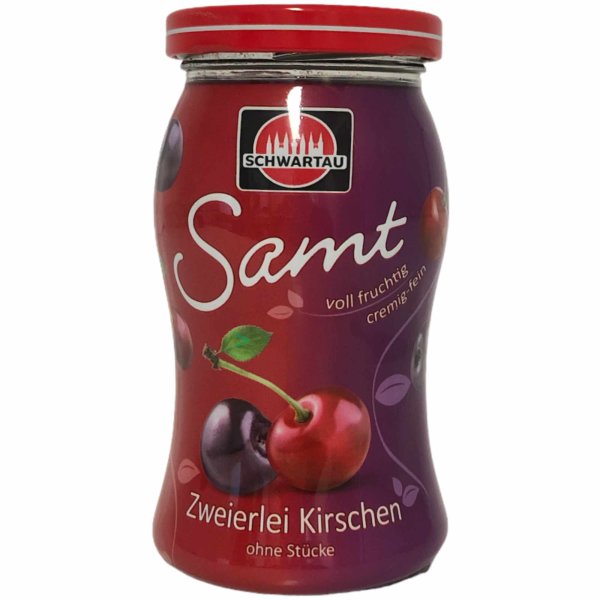 Schwartau Samt zweierlei Kirschen Fruchtaufstrich ohne Stücke (270g Glas)