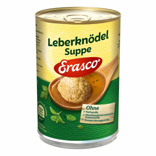 Erasco Herzhafte Leberknödel Suppe (395ml Dose)