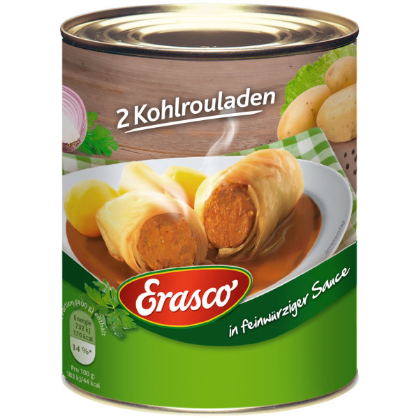 Erasco 2 Kohlrouladen in Herzhafter Sauce (800g Dose)