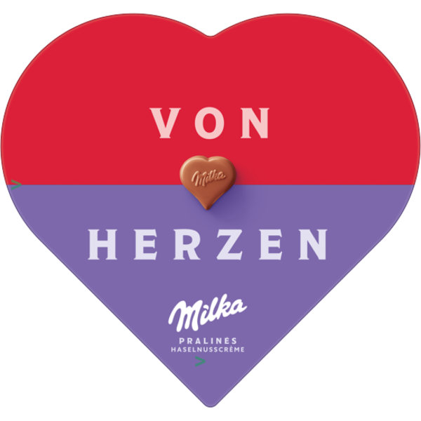 Milka Von Herzen Pralinés Haselnusscrème Geschenkherz (1x165g)