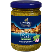 Leverno Pesto di Basilico aus frischem Basilikum und Knoblauch (130g Glas)