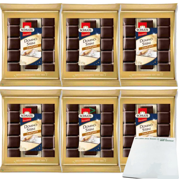 Schulte Dominosteine doppelt gefüllt Zartbitter 6er Pack (6x175g Packung) + usy Block
