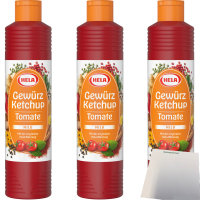 Hela Gewürz Ketchup Tomate Mild 3er Pack (3x800ml Tube) + usy Block