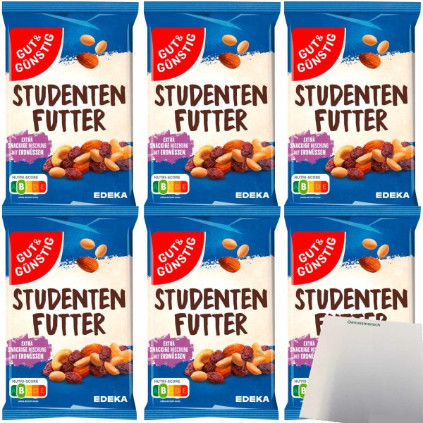 G&G Studentenfutter 6er Pack (6x200g Beutel) + usy Block