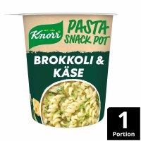 Knorr Pasta Snack Brokkoli-Käse Sauce 6er Pack (6x62g Packung) + usy Block
