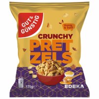 G&G Crunchy Pretzel Honig Senf Brotchips 6er Pack (6x125g Packung) + usy Block