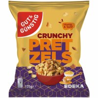 G&G Crunchy Pretzel Honig Senf Brotchips 6er Pack (6x125g Packung) + usy Block
