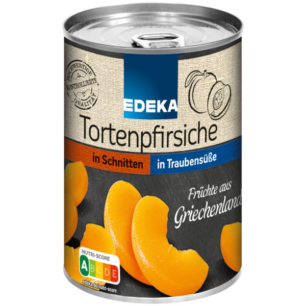 Edeka Tortenpfirsiche in Schnitten erntefrisch verarbeitet (410g Dose)