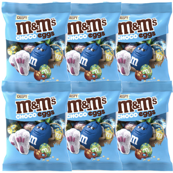 M&Ms Moulded Crispy Choco Eggs 6x72g Beutel MHD 17.04.2022 Sonderpreis