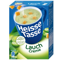 Erasco Heisse Tasse Lauch Creme Suppe 3er Pack (9 Beutel a 17,66g) + usy Block