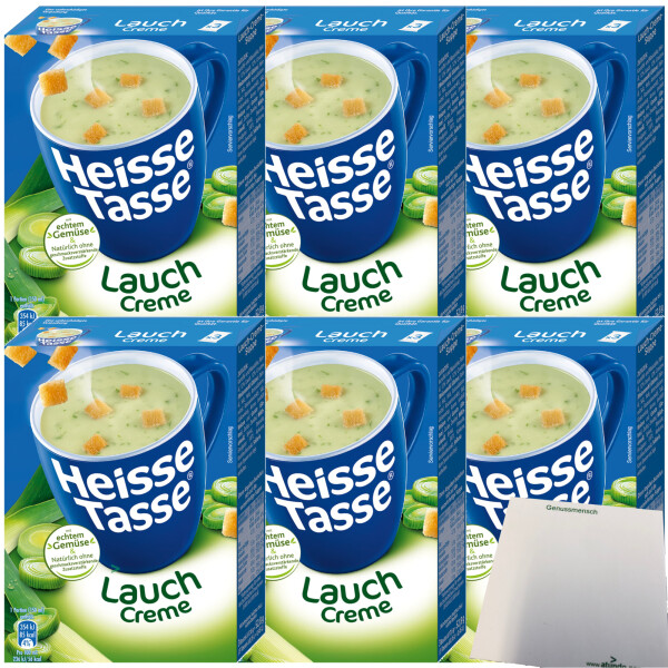 Erasco Heisse Tasse Lauch Creme Suppe 6er Pack (18 Beutel a 17,66g) + usy Block