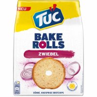 TUC Bake Rolls Brotchips Zwiebel 3er Pack (3x150g Packung) + usy Block