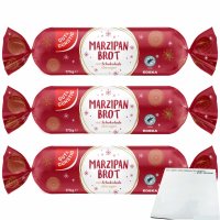 Gut & Günstig Marzipan Brot mit Schokolade überzogen 3er Pack (3x175g Packung) + usy Block