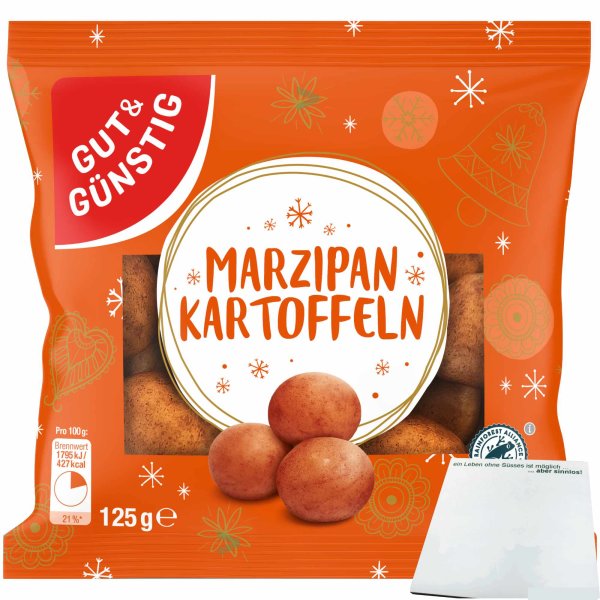 Gut & Günstig Marzipan Kartoffeln (125g Packung) + usy Block