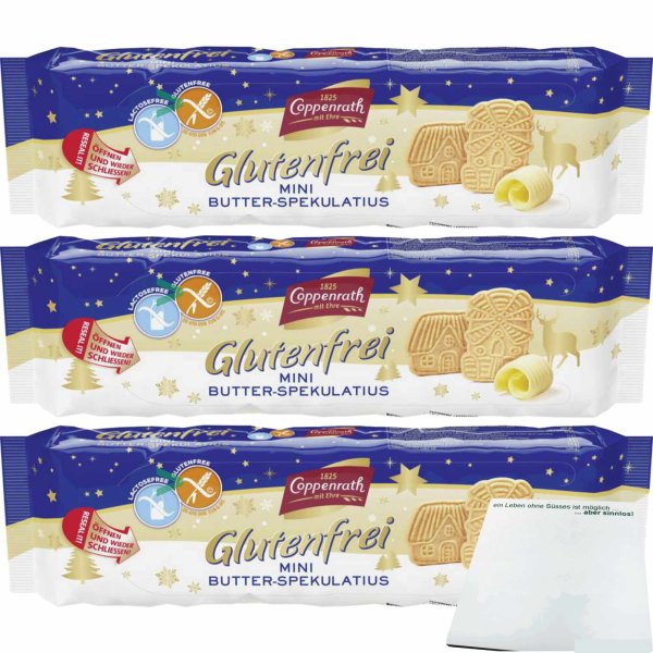 Coppenrath mini Butter Spekulatius Gluten/Lakt. frei 3er Pack (3x150g Packung) + usy Block