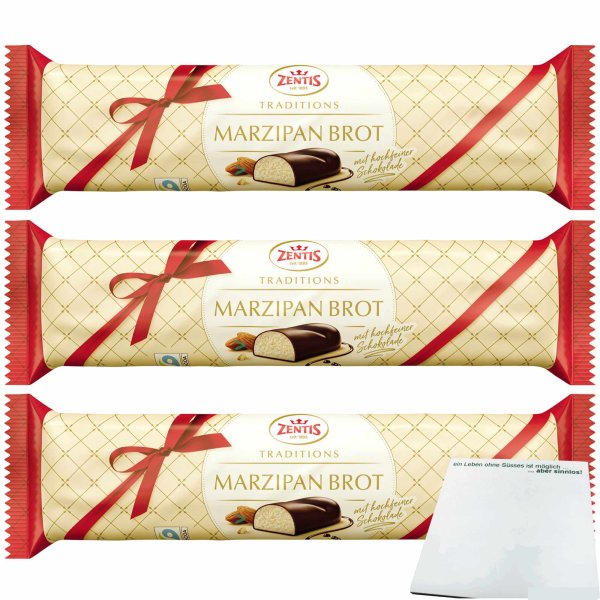 Zentis Marzipan Brot Barren XL 3er Pack (3x500g Packung) + usy Block