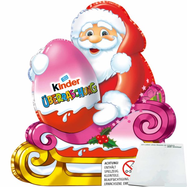 Kinder Überraschung Weihnachtsmann mit Ü-Ei Rosa (75g) + usy Block