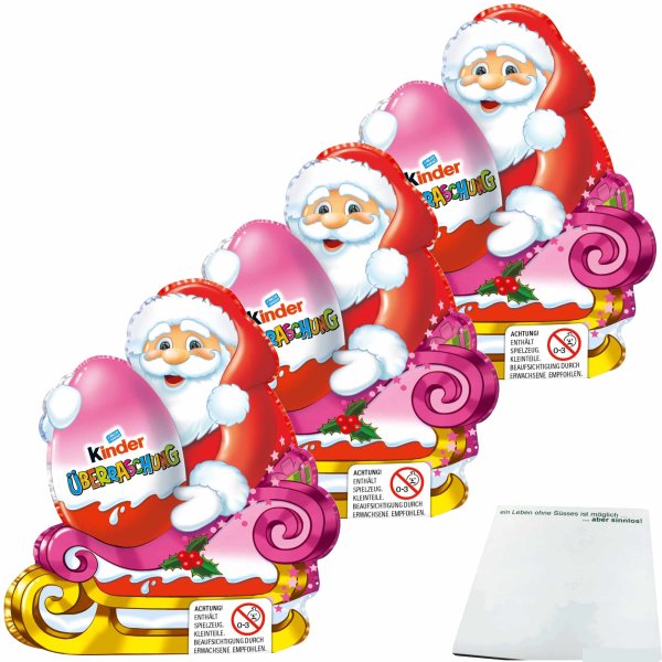 Kinder Überraschung Weihnachtsmann mit Ü-Ei Rosa 3er Pack (3x75g) + usy Block