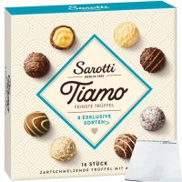 Sarotti Tiamo feinste Trüffel 8 exclusive Sorten mit Alkohol (200g Packung) + usy Block