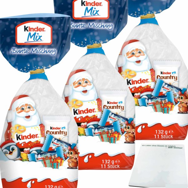 Kinder Mix Bunte Mischung 3er Pack (3x132g Packung) + usy Block