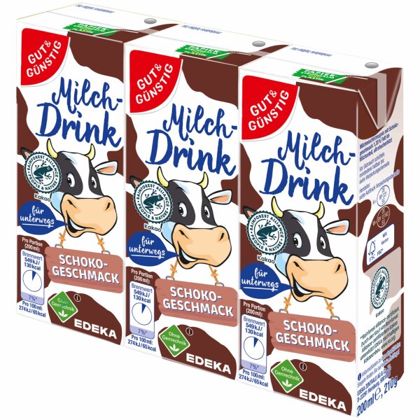 Edeka Milchdrink Schoko (3x200ml Packung)