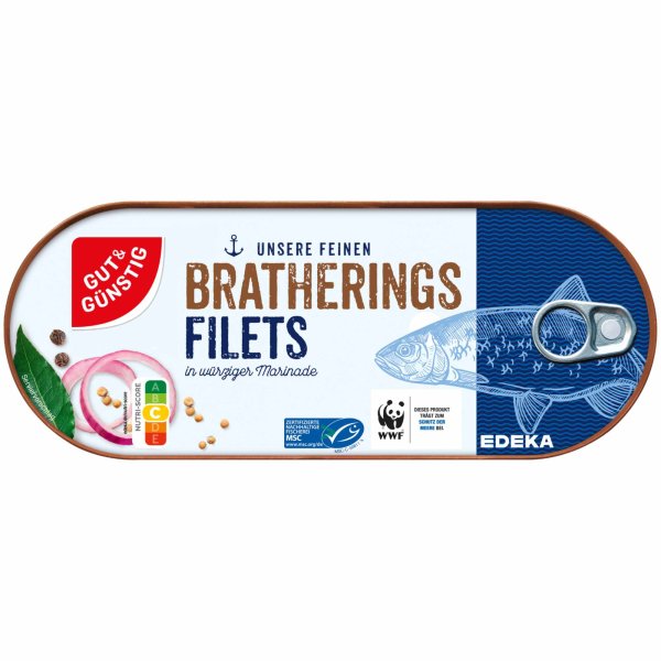 Gut&Günstig Bratheringsfilets in würziger Marinade (325g Dose)