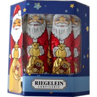 Riegelein Flache Weihnachtsmänner aus Vollmilch Schokolade (10Stk, 125g Packung) + usy Block