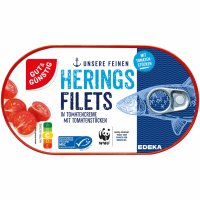 Gut&Günstig Heringsfilets in Tomatencreme mit Tomatenstückchen (200g Dose)