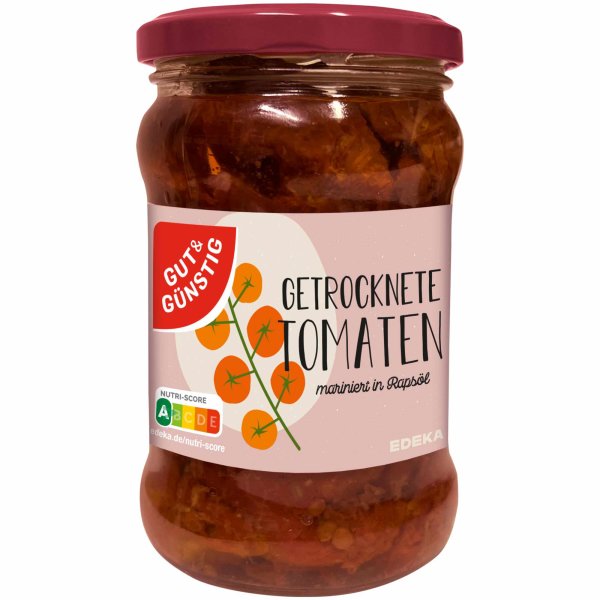 Gut&Günstig Getrocknete Tomaten marinierte Tomaten sonnengetrocknet in Rapsöl eingelegt (280g Glas)