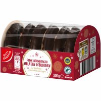 Gut&Günstig feine Nürnberger Oblatenlebkuchen Zartbitter (200g Packung) + usy Block