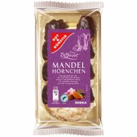 Gut&Günstig Mandelhörnchen edles Marzipangebäck veredelt mit 14 % Zartbitterschokolade 4er pack (4x175g Packung)