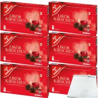 Gut&Günstig Likörkirschen mit Alkohol gefüllte Pralinen 6er Pack 6x(250g Packung) + usy Block