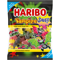 Haribo Vampire sauer Fruchtgummi und Lakritz (175g Beutel)