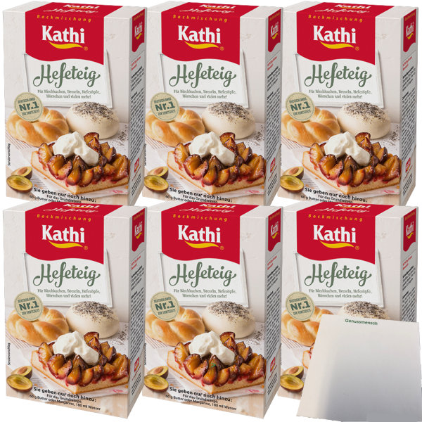 Kathi Backmischung für Hefeteig 6er Pack (6x400g Packung) + usy Block