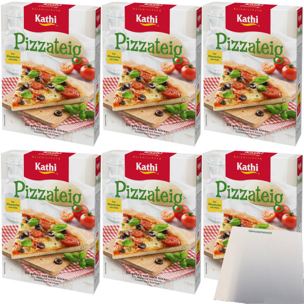 Kathi Backmischung für Pizzateig 6er Pack (6x400g Packung) + usy Block
