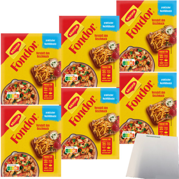 Maggi Fondor Nachfüllbeutel 6er Pack (6x100g Beutel) + usy Block