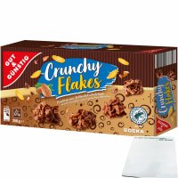 Gut&Günstig Crunchy Flakes knusprige Pralinen mit Vollmilchschokolade (250g Packung) + usy Block