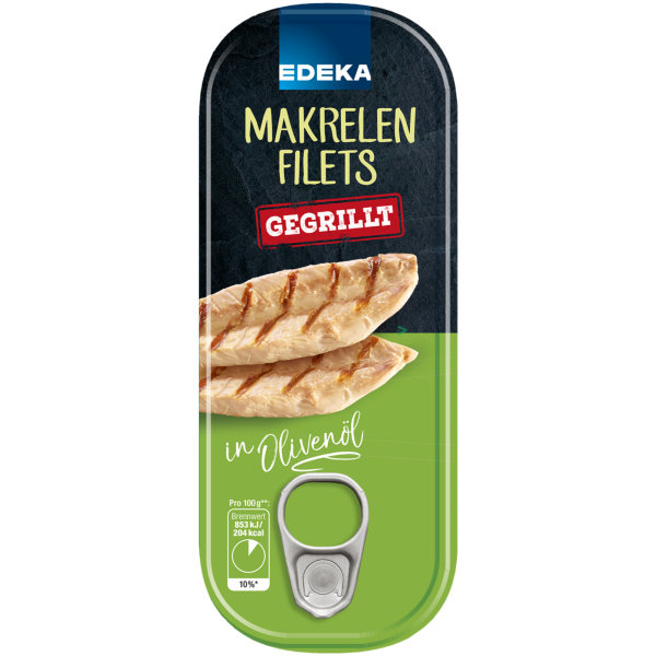 Edeka Gegrillte Makrelenfilets in Olivenöl (120g Dose)