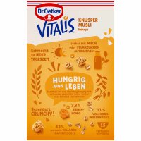 Dr. Oetker Vitalis Knusper Müsli Honeys 3er Pack (3x600g Packung) + usy Block