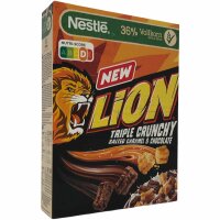 Lion Triple Crunchy salted Caramel & Chocolate Cereals in Churros Form 6er Pack (6x300g Packung) + usy Block