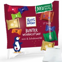Ritter Sport Bunter Weihnachtsmix (195g Packung) + usy Block