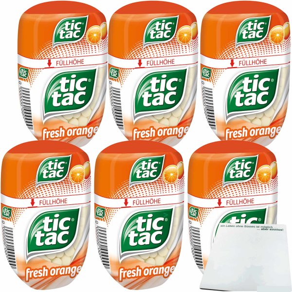 Tic Tac Big-Pack Fresh Orange 6er Pack (6x98g Packung) + usy Block
