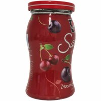 Schwartau Samt zweierlei Kirschen Fruchtaufstrich ohne Stücke 3er Pack (3x270g Glas) + usy Block