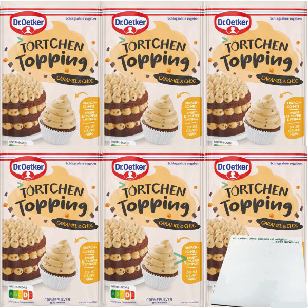 Dr. Oetker Törtchen Topping Caramel&Choc 6er Pack (6x83g Packung) + usy Block