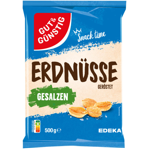 Gut&Günstig Erdnüsse geröstet und gesalzen (500g Packung)