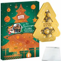 Ferrero Rocher Weihnachtsbundle:  Küsschen Adventskalender 200g + Rocher Tanne 150g Packung + usy Block