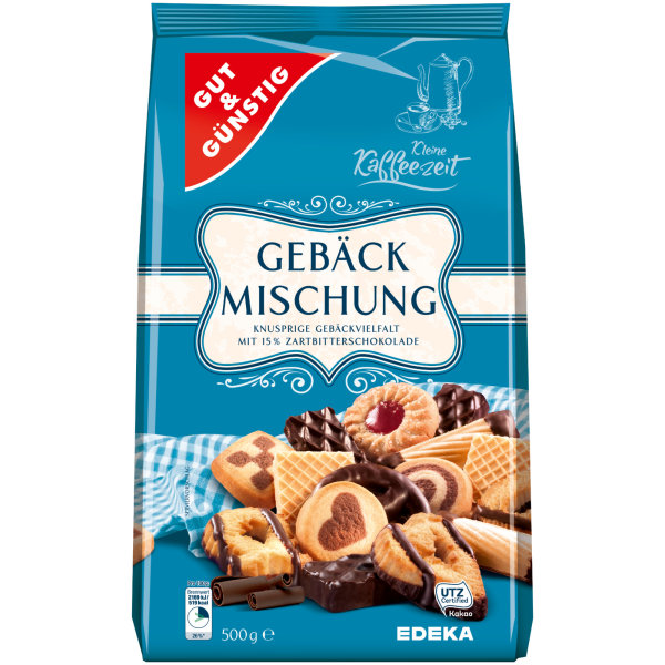 Gut&Günstig Gebäckmischung mit 6 ausgewählte Gebäckspezialitäten (500g Packung)