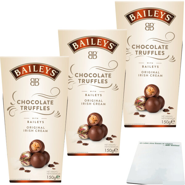 Baileys Chocolate Truffles mit Baileys original Iris Cream 3er Pack (3x146g Packung) + usy Block