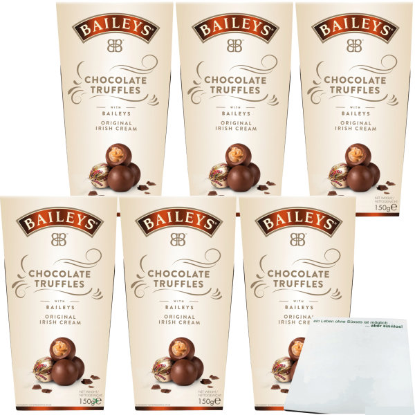 Baileys Chocolate Truffles mit Baileys original Iris Cream 6er Pack (6x150g Packung) + usy Block