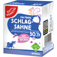 Gut&Günstig Haltbare Schlagsahne 30% Fett 6er Pack (6x200g Packung) + usy Block